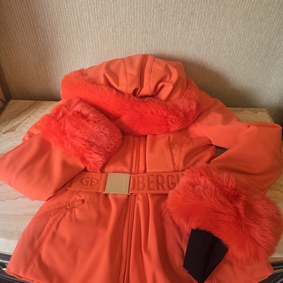 Goldbergh Giselle Ski Jacket Fur Cuffs Orange Goldbergh Giselle Belted Jacket - Picture 15 of 15